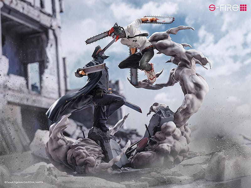 Chainsaw Man Statue Super Situation Figure Chainsaw Man vs. Samurai Sword 26 cm - Versand: 5-7 Tage nach Bestellung
