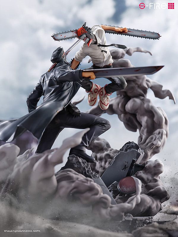 Chainsaw Man Statue Super Situation Figure Chainsaw Man vs. Samurai Sword 26 cm - Versand: 5-7 Tage nach Bestellung