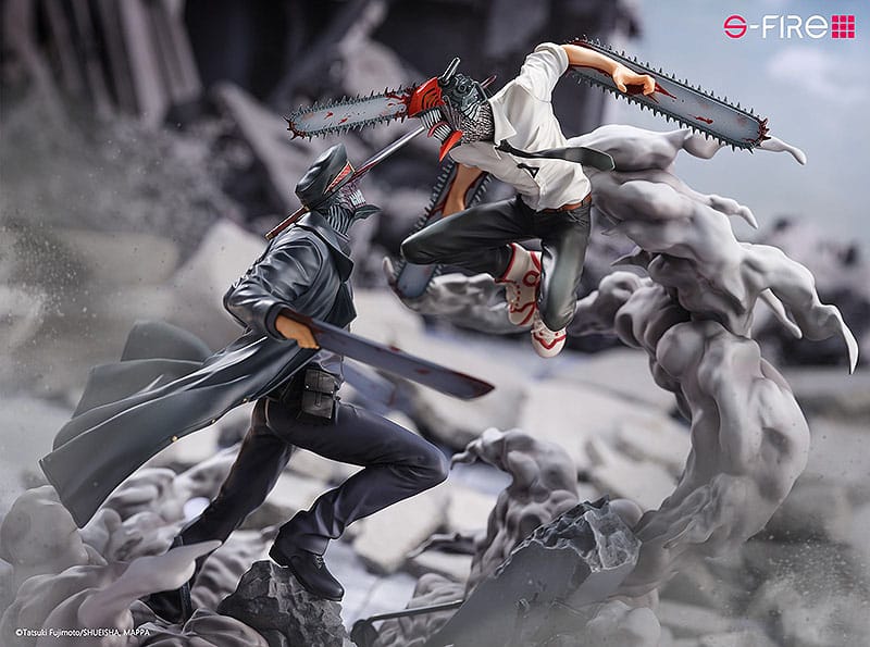 Chainsaw Man Statue Super Situation Figure Chainsaw Man vs. Samurai Sword 26 cm - Versand: 5-7 Tage nach Bestellung