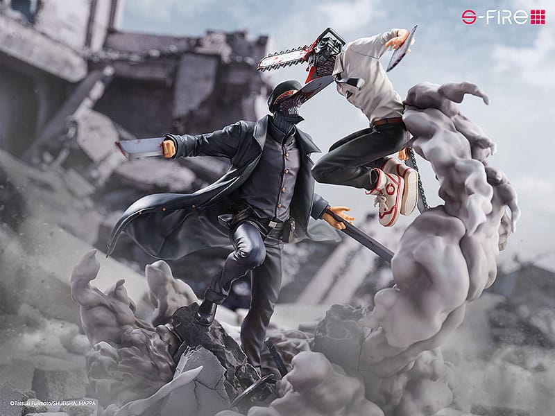 Chainsaw Man Statue Super Situation Figure Chainsaw Man vs. Samurai Sword 26 cm - Versand: 5-7 Tage nach Bestellung
