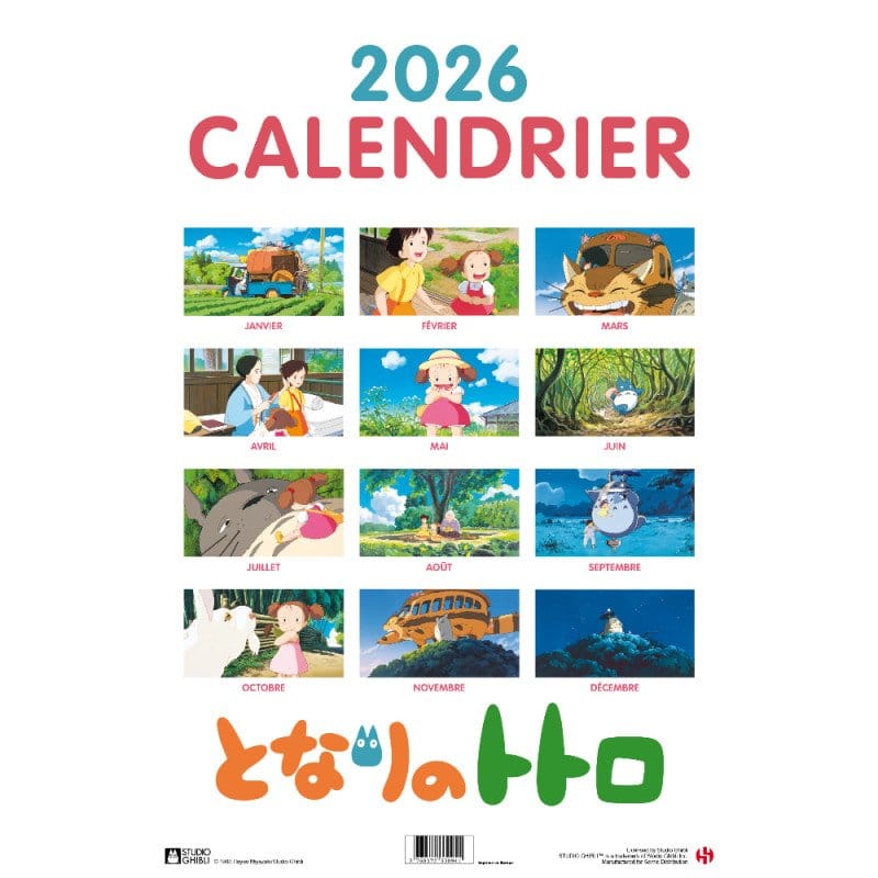 Mein Nachbar Totoro Kalender 2026 *Französische Version* - Versand: 7 Tage nach Bestellung