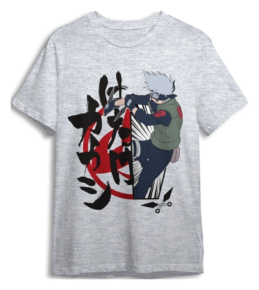 Naruto T-Shirt Kakashi Grey Größe XXL - Versand: 7 Tage nach Bestellung