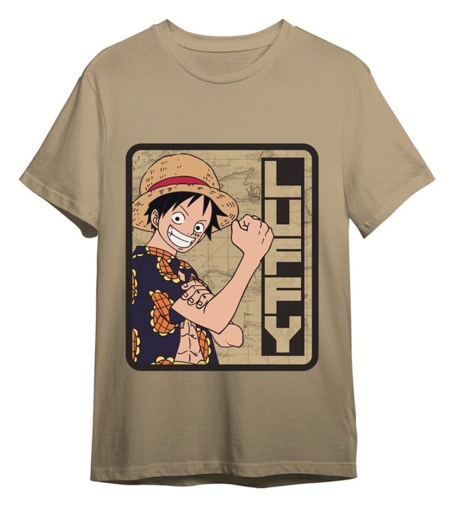 One Piece T-Shirt Monkey D. Ruffy Sand Größe L - Preorder - ETA: 25.08.2026