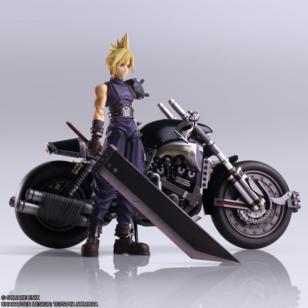 Final Fantasy VII Bring Arts Actionfigur und Fahrzeug Cloud Strife & Hardy-Daytona 15 cm - Preorder - ETA: 16.10.2025