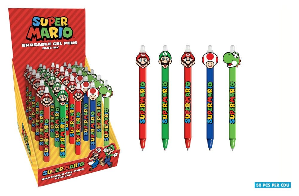 Super Mario Radierbarer Gelstift Display (30) - Versand: 7 Tage nach Bestellung