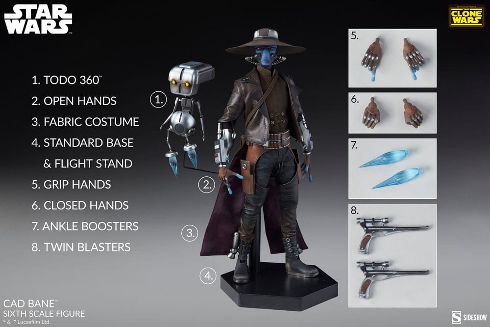 Star Wars The Clone Wars Actionfigur 1/6 Cad Bane 32 cm - Versand: 5-7 Tage nach Bestellung