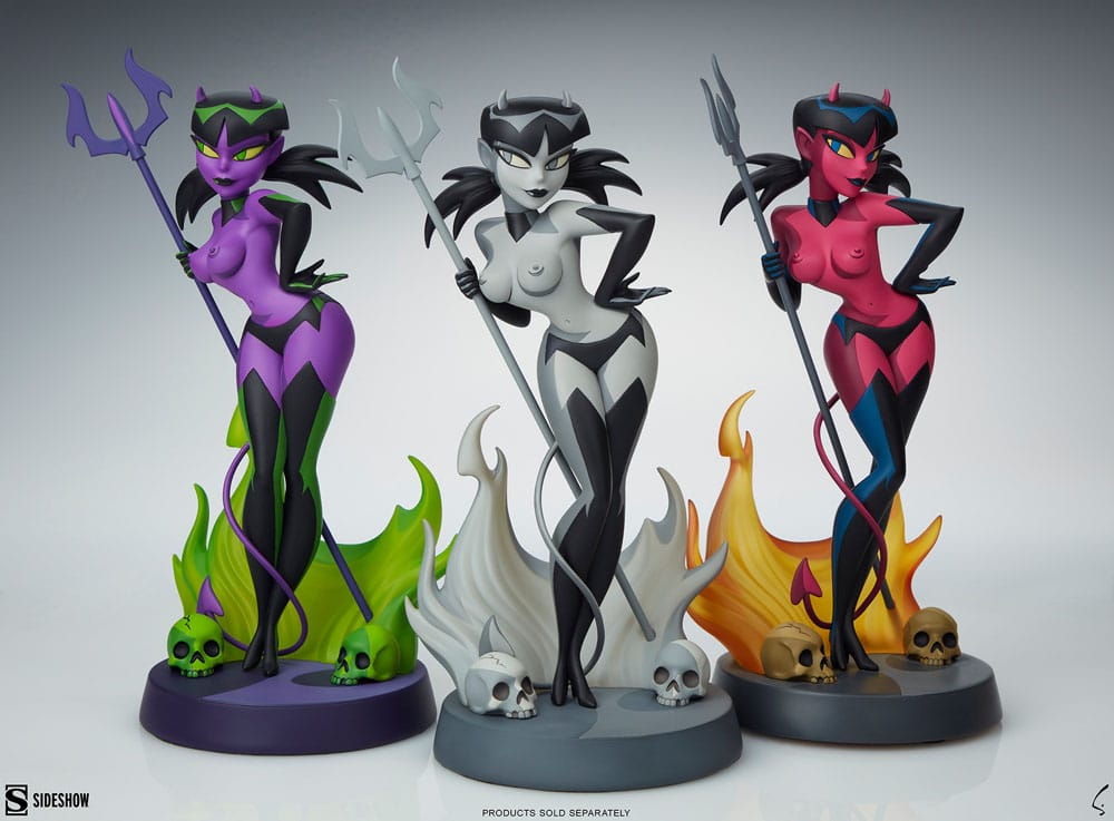 Original Artist Series Statue Devil Girl (Black and White Variant) 30 cm - Versand: 5-7 Tage nach Bestellung