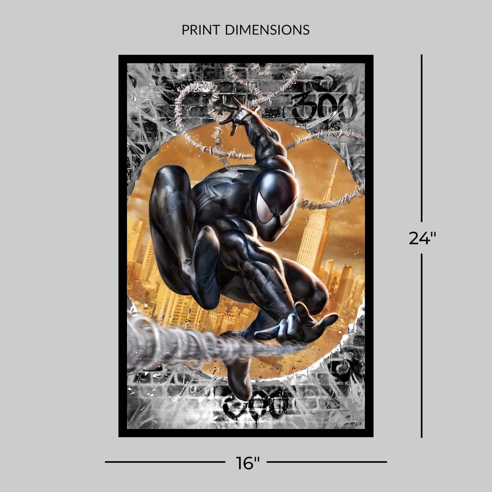 Marvel Kunstdruck The Amazing Spider-Man #300 Tribute (Black High-Gloss Variant) 41 x 61 cm - ungerahmt - Preorder - ETA: 25.01.2027