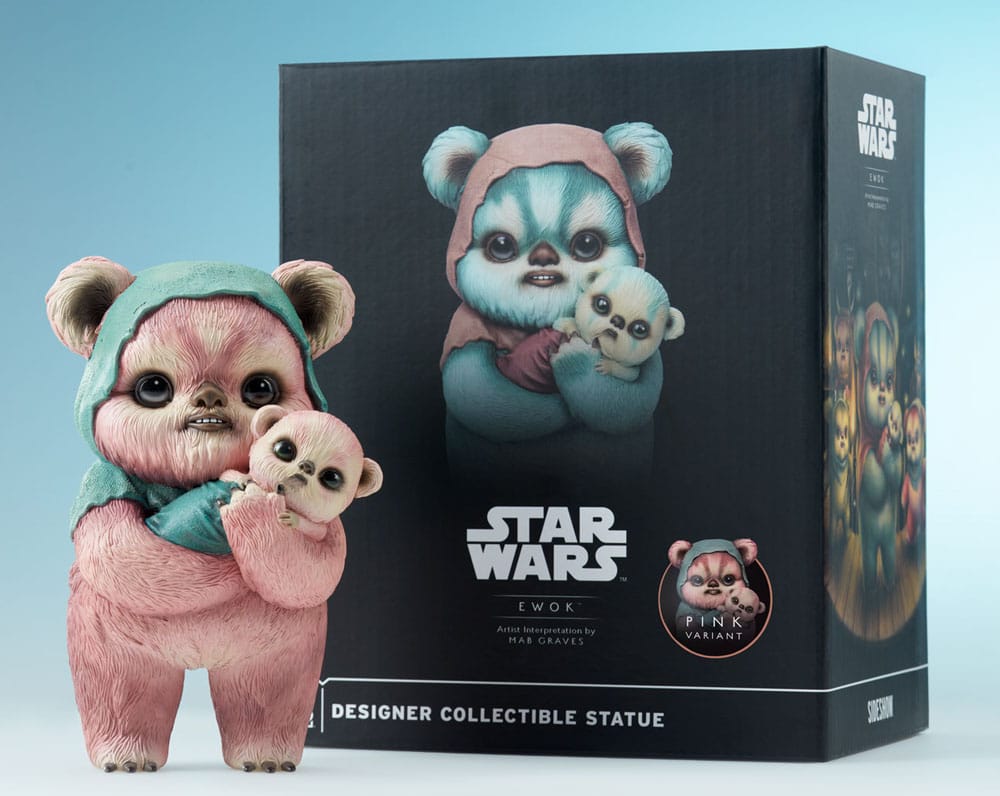 Star Wars Designer Statue Ewok by Mab Graves Pink Variant 18 cm - Versand: 5-7 Tage nach Bestellung