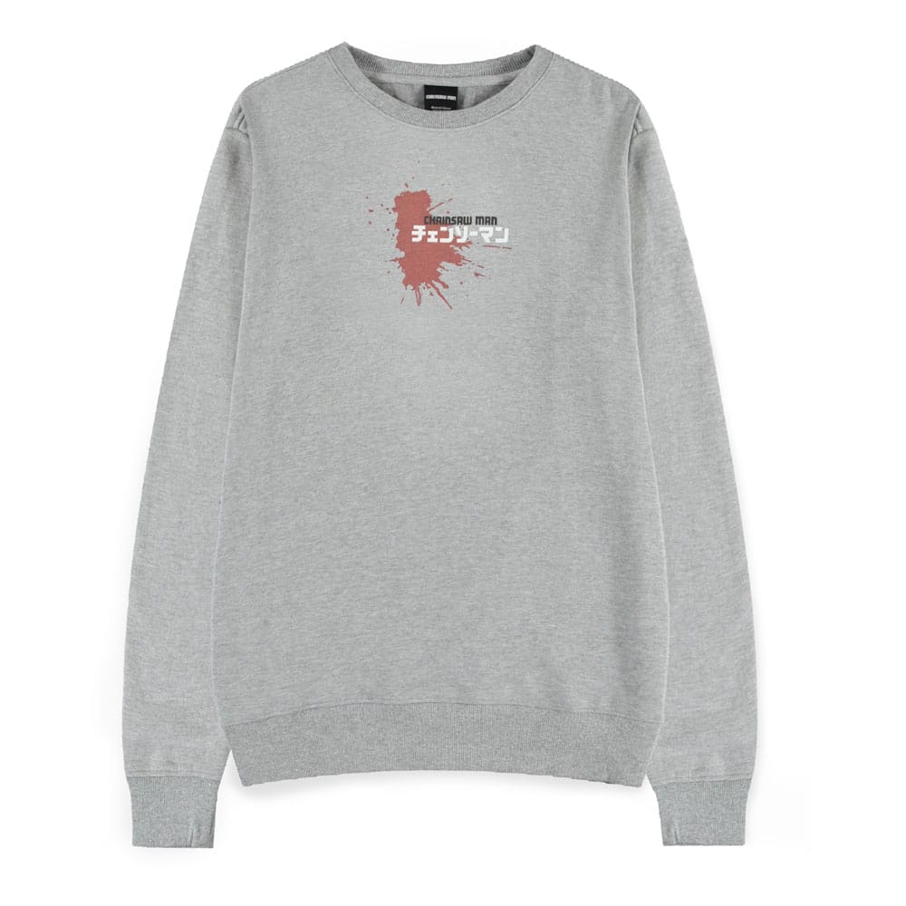 Chainsaw Man Pullover Power Grey Melange Größe XXL - Versand: 7 Tage nach Bestellung