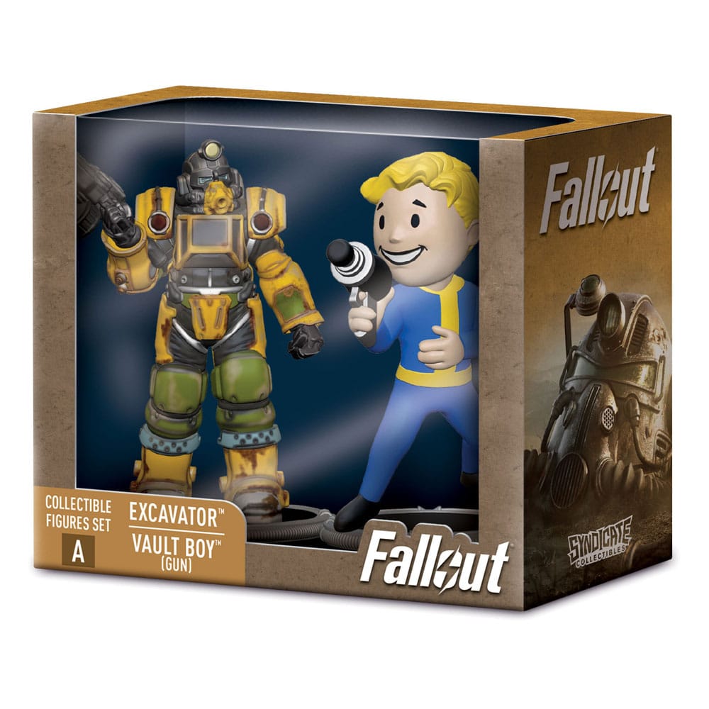Fallout Minifiguren 2er-Pack Set A Excavator & Vault Boy (Gun) 7 cm - Versand: 5-7 Tage nach Bestellung