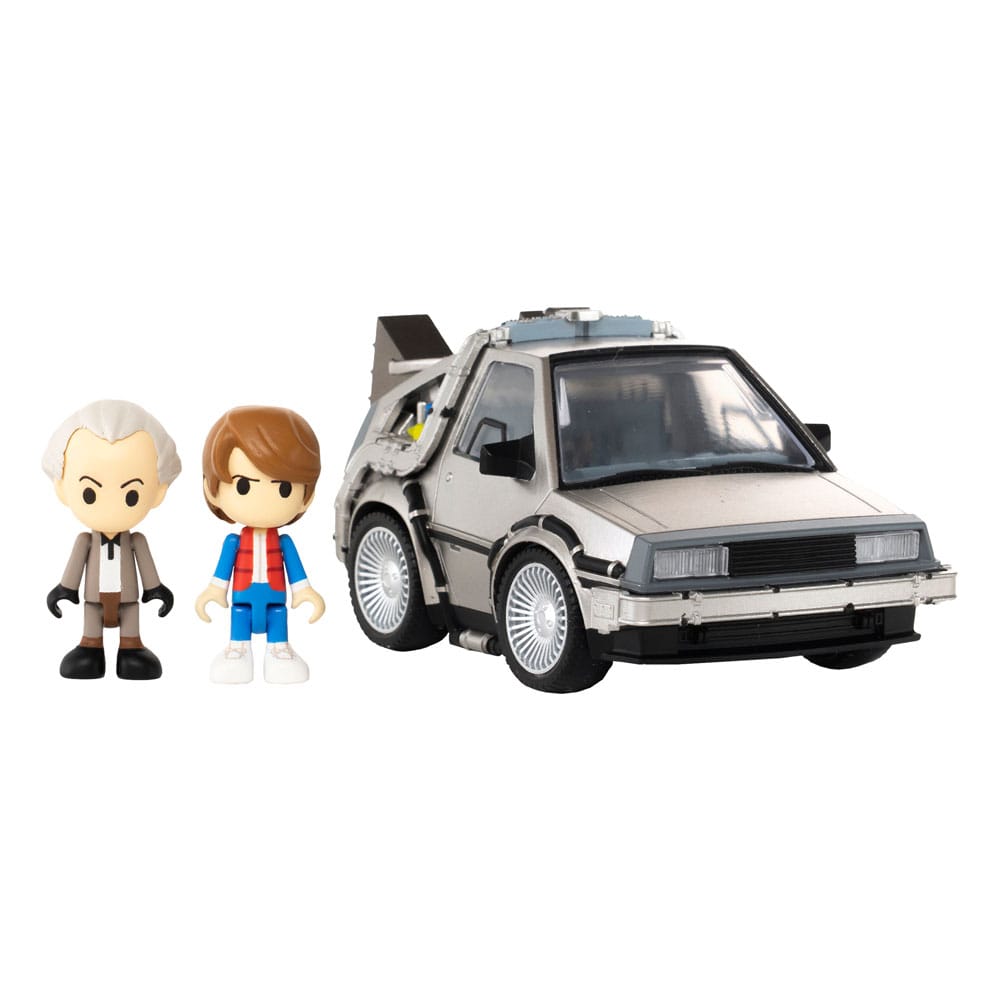 Zurück in die Zukunft Q-Village Fahrzeug mit Minifiguren Time Machine 9 cm - Preorder - ETA: 25.05.2026
