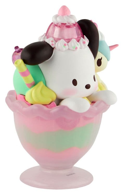 Hello Kitty & Friends Window Box Figur Fast Food Pochacco Pink Unicorn Sundae 9 cm - Versand: 7 Tage nach Bestellung