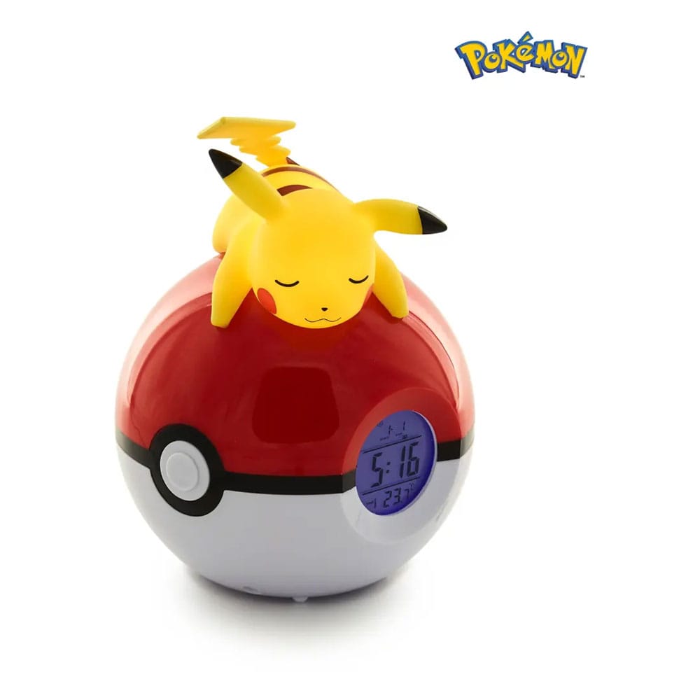 Pokémon Wecker Pokeball mit Leuchtfunktion Pikachu 18 cm - Versand: 7 Tage nach Bestellung