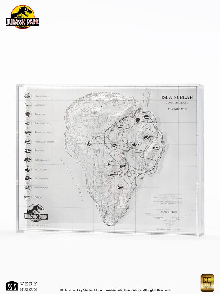 Jurassic Park Topographische Karte Isla Nublar - Preorder - ETA: 25.02.2026