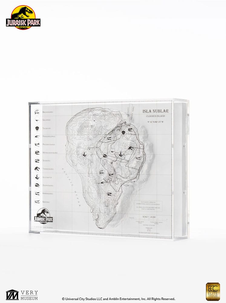 Jurassic Park Topographische Karte Isla Nublar - Preorder - ETA: 25.02.2026