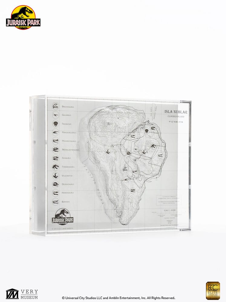Jurassic Park Topographische Karte Isla Nublar - Preorder - ETA: 25.02.2026