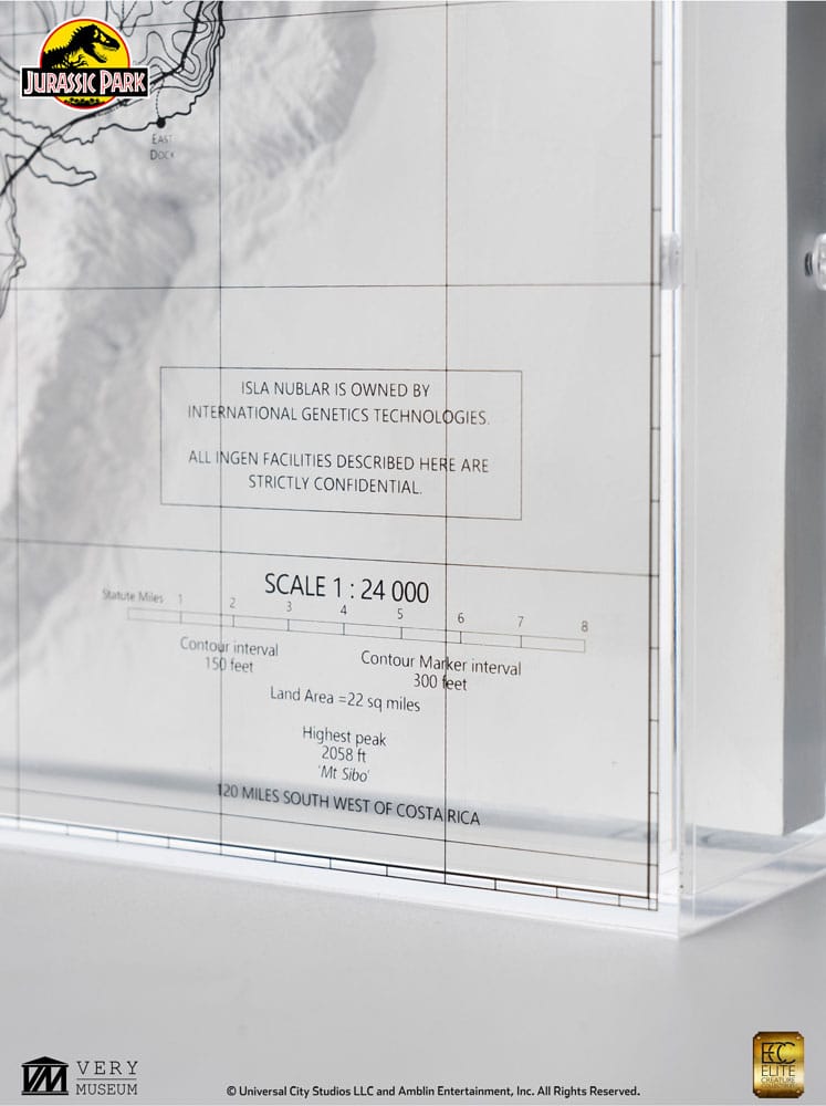 Jurassic Park Topographische Karte Isla Nublar - Preorder - ETA: 25.02.2026