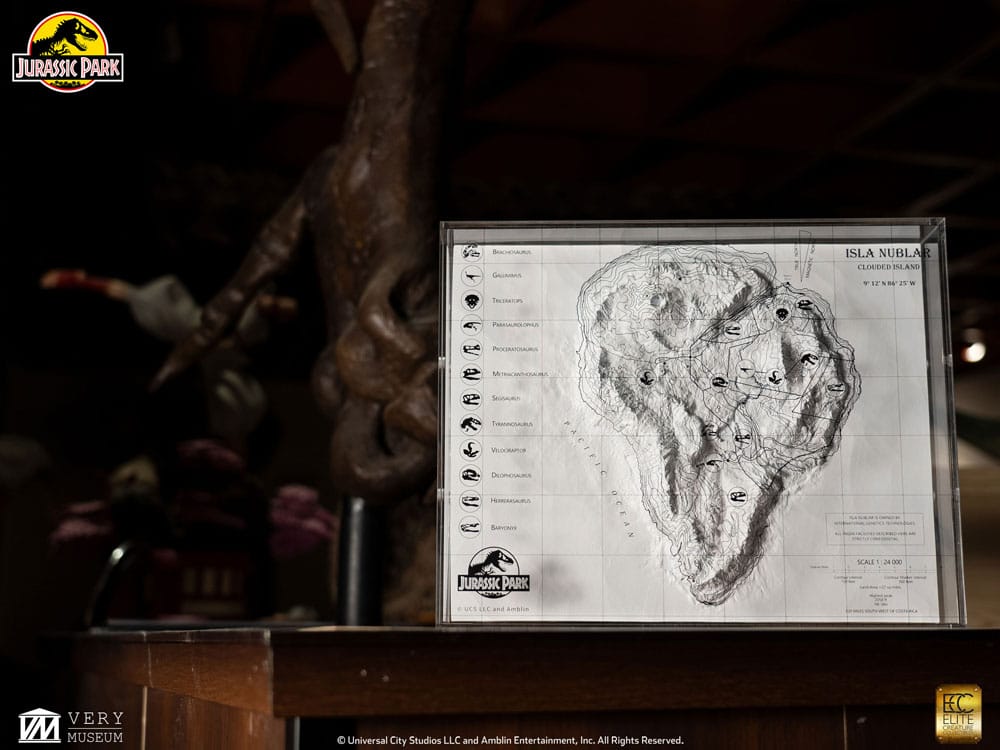Jurassic Park Topographische Karte Isla Nublar - Preorder - ETA: 25.02.2026
