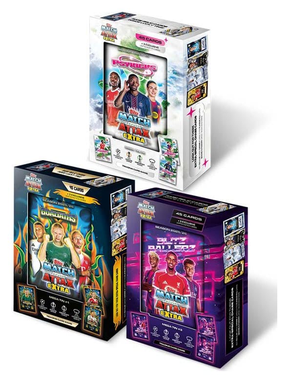 UEFA Champions League Match Attax Extra Trading Cards 2025/26 Mega Tin - Versand: 7 Tage nach Bestellung