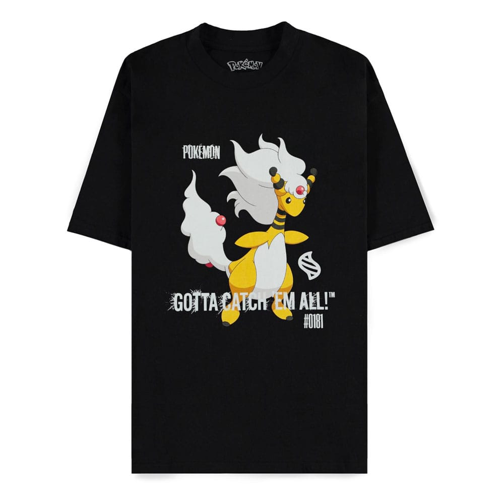 Pokémon Mega Evolutions T-Shirt Mega Ampharos Gotta Catch Em All Größe S - Versand: 7 Tage nach Bestellung