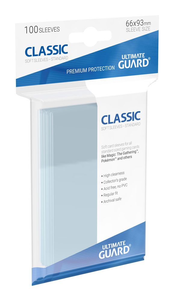 Ultimate Guard Classic Soft Sleeves Standardgröße Transparent (100) - Versand: 5-7 Tage nach Bestellung