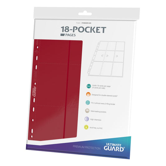 Ultimate Guard 18-Pocket Pages Side-Loading Rot (10) - Versand: 5-7 Tage nach Bestellung