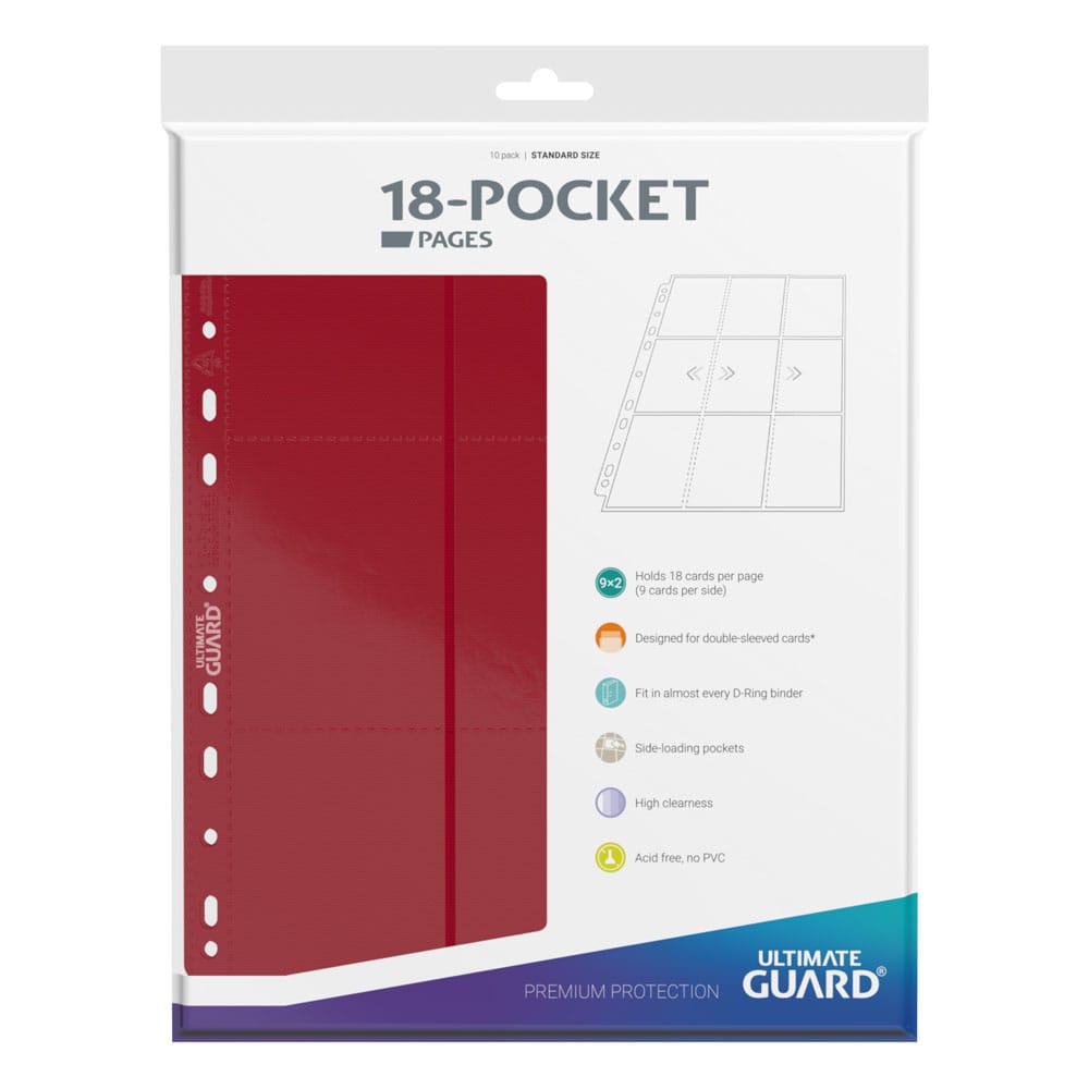 Ultimate Guard 18-Pocket Pages Side-Loading Rot (10) - Versand: 5-7 Tage nach Bestellung