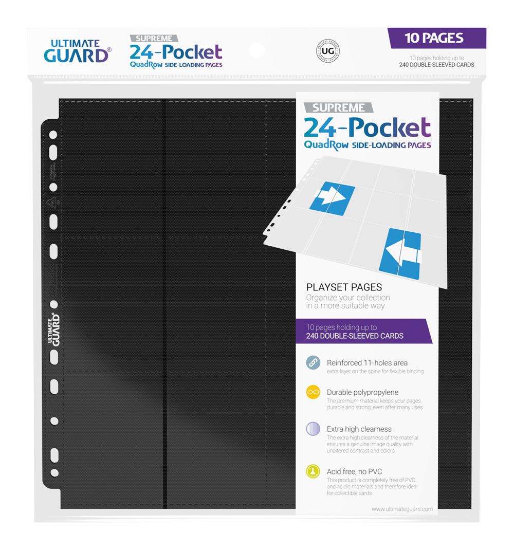 Ultimate Guard 24-Pocket QuadRow Pages Side-Loading Schwarz (10) - Versand: 5-7 Tage nach Bestellung