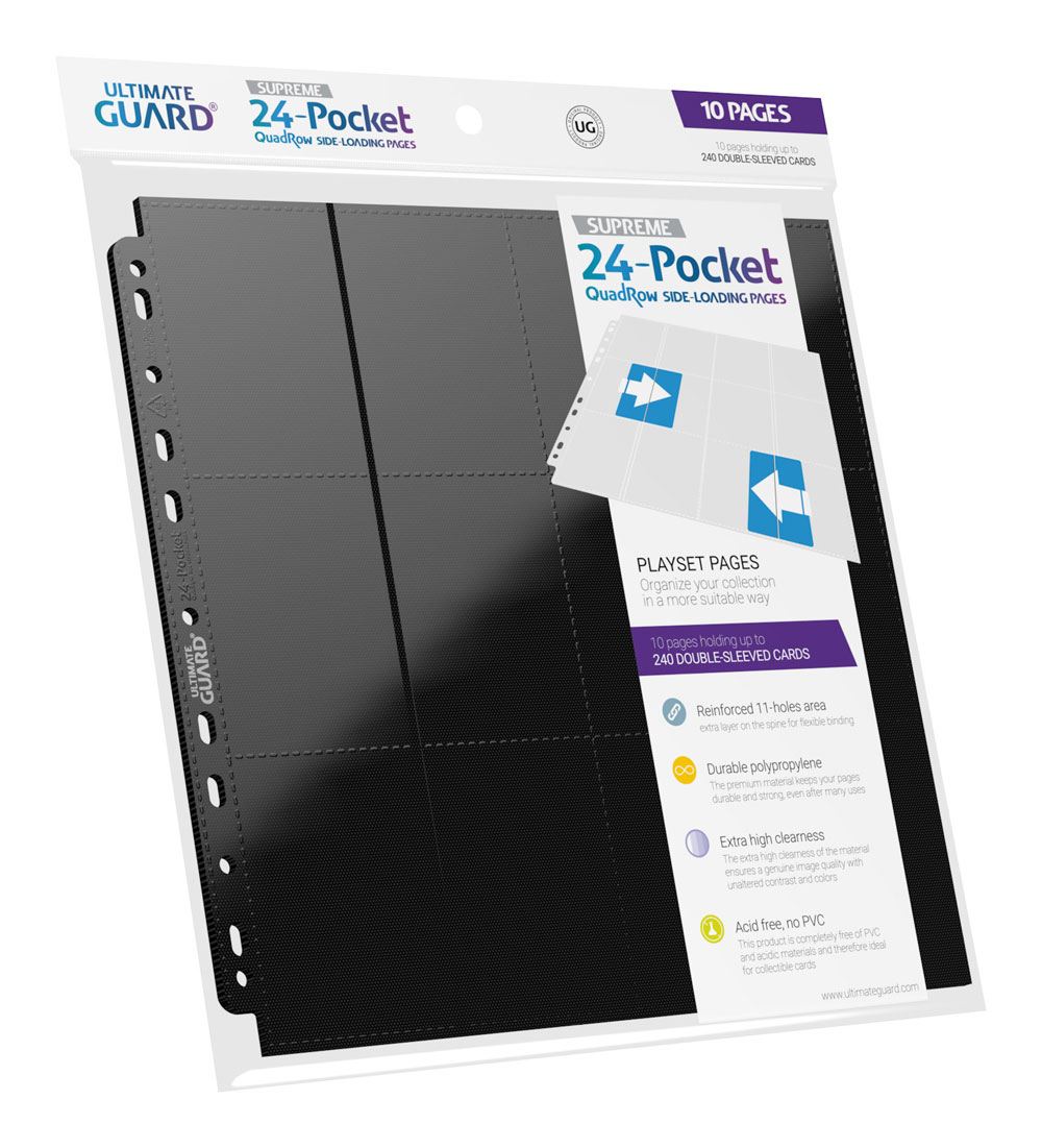 Ultimate Guard 24-Pocket QuadRow Pages Side-Loading Schwarz (10) - Versand: 5-7 Tage nach Bestellung