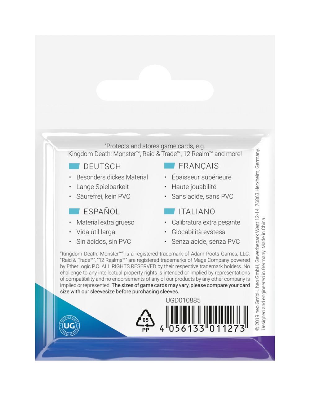 Ultimate Guard Premium Sleeves für Brettspielkarten Quadratisch Klein (50) - Versand: 5-7 Tage nach Bestellung