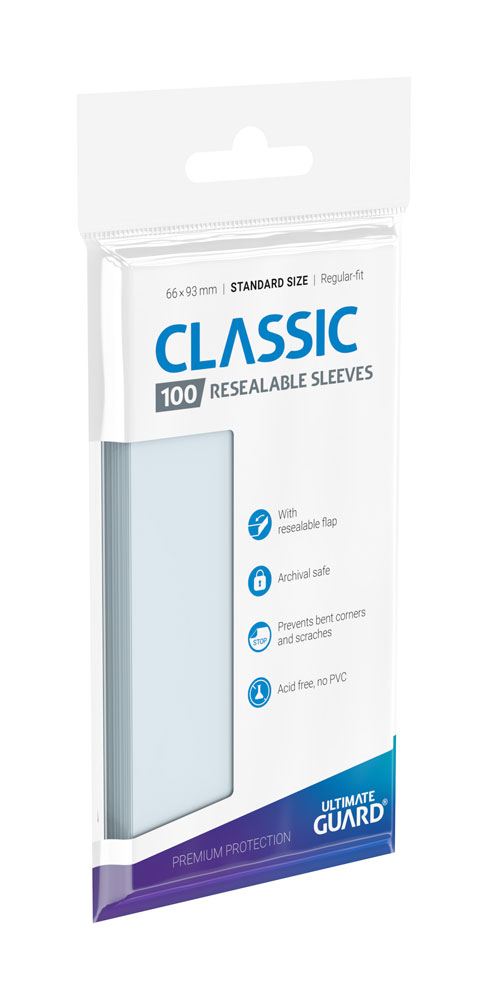 Ultimate Guard Classic Sleeves wiederverschließbar Standardgröße Transparent (100) - Versand: 5-7 Tage nach Bestellung