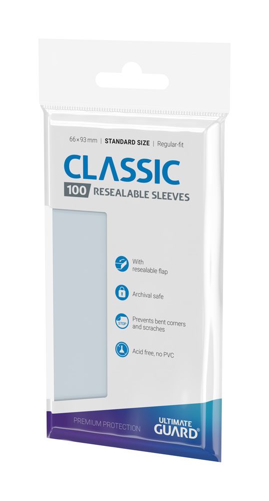 Ultimate Guard Classic Sleeves wiederverschließbar Standardgröße Transparent (100) - Versand: 5-7 Tage nach Bestellung