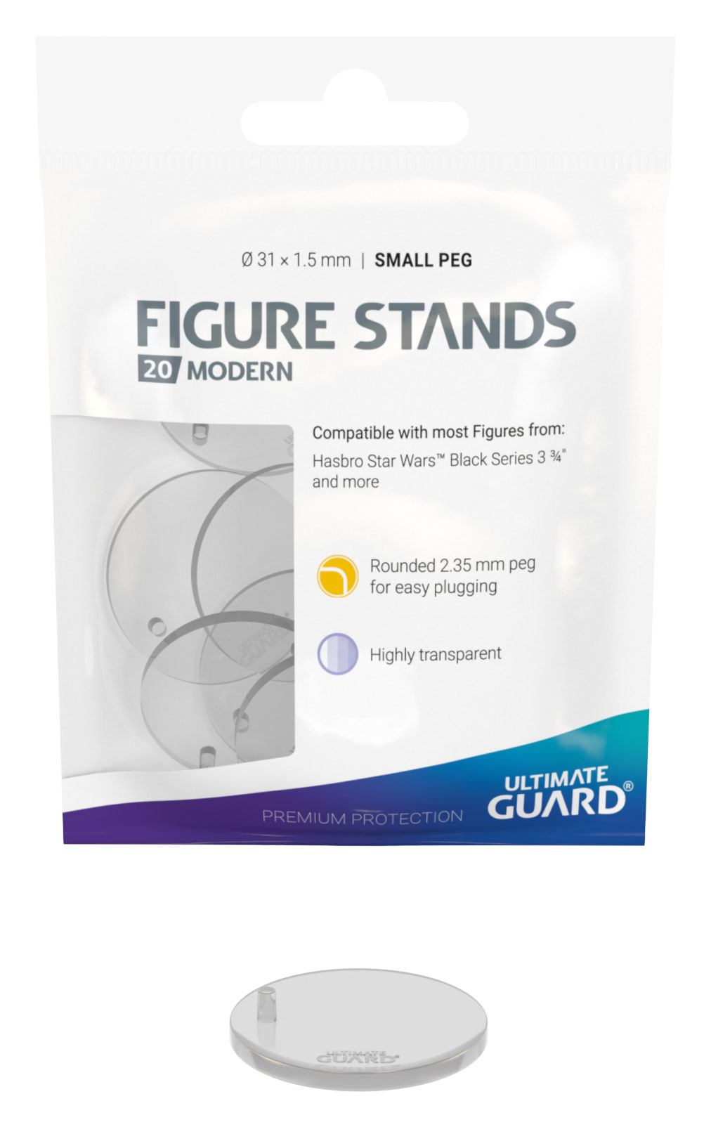 Ultimate Guard Figure Stands Small Peg Modern (20 Stück) - Versand: 5-7 Tage nach Bestellung