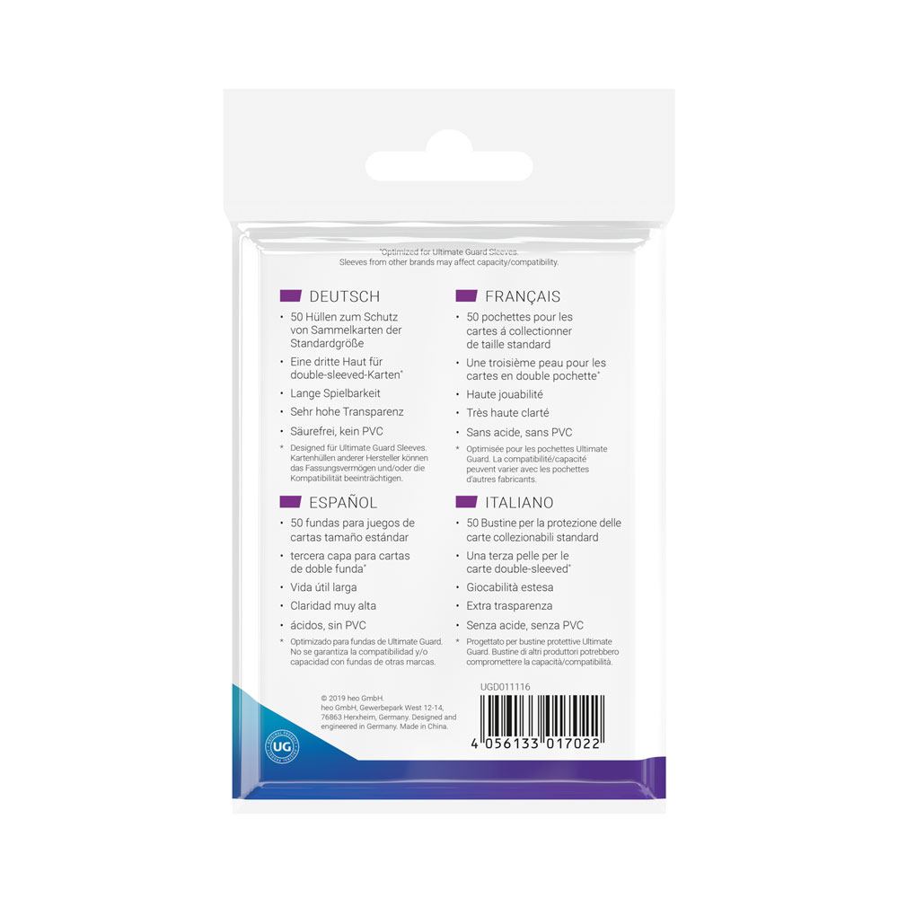 Ultimate Guard Supreme UX 3rd Skin Sleeves Standardgröße Transparent (50) - Preorder - ETA: 22.09.2025