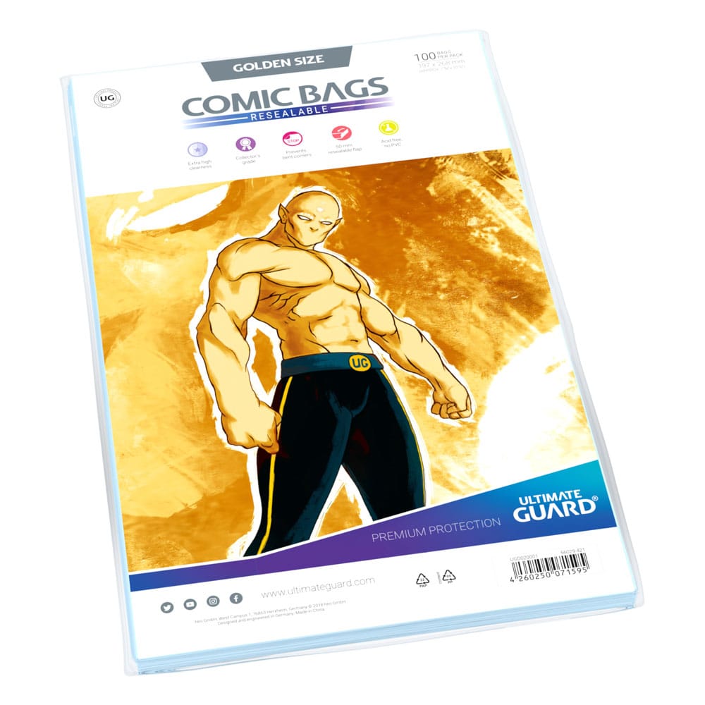Ultimate Guard Comic Bags Resealable (100) - Golden Size - Versand: 7 Tage nach Bestellung