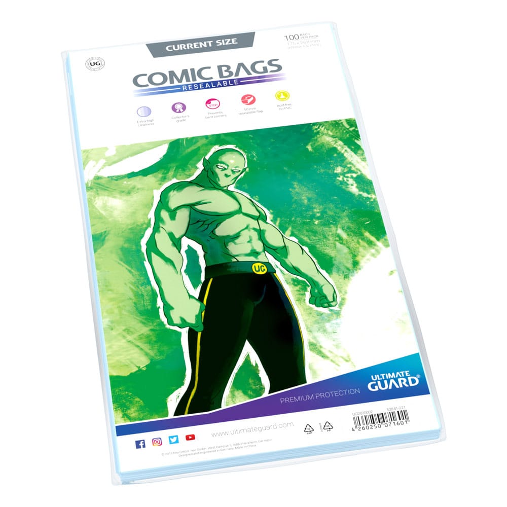 Ultimate Guard Comic Bags wiederverschließbar Current Size (100) - Versand: 5-7 Tage nach Bestellung