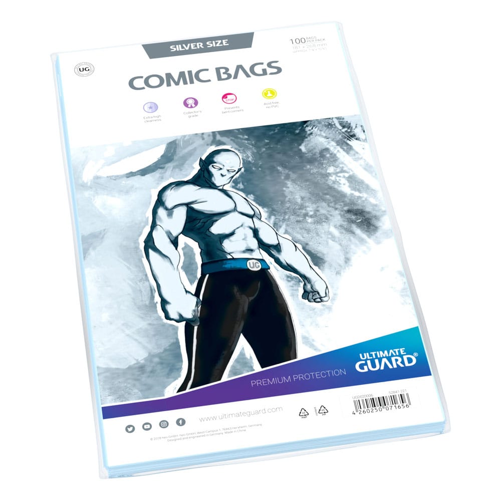 Ultimate Guard Comic Bags Silver Size (100) - Versand: 5-7 Tage nach Bestellung