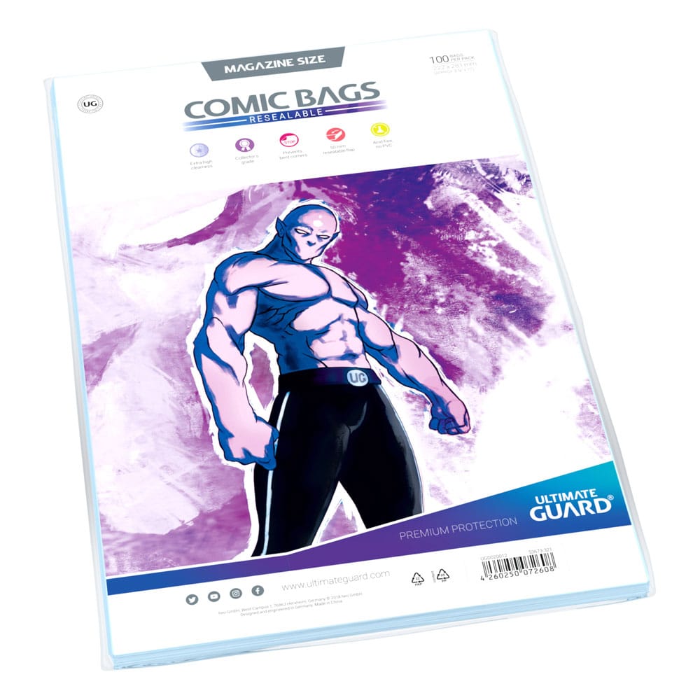 Ultimate Guard Comic Bags wiederverschließbar Magazine Size (100) - Versand: 5-7 Tage nach Bestellung