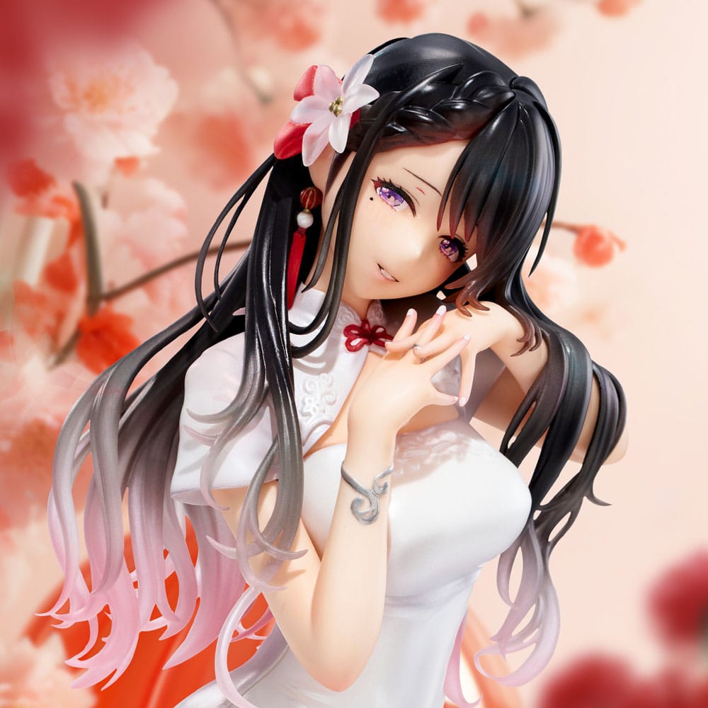 Original Illustration PVC Statue Mai Okuma illustration Healing-type white chinese dress lady 26 cm - Versand: 5-7 Tage nach Bestellung