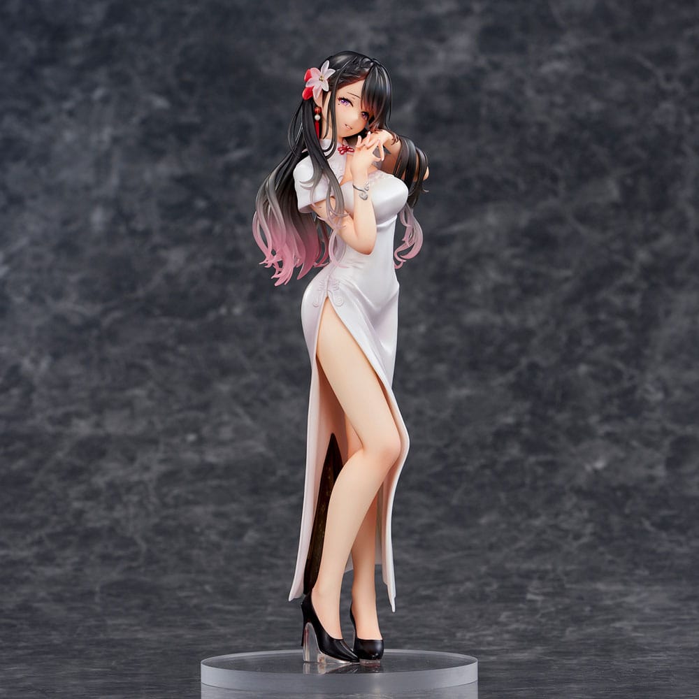 Original Illustration PVC Statue Mai Okuma illustration Healing-type white chinese dress lady 26 cm - Versand: 5-7 Tage nach Bestellung