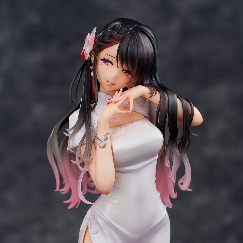 Original Illustration PVC Statue Mai Okuma illustration Healing-type white chinese dress lady 26 cm - Versand: 5-7 Tage nach Bestellung