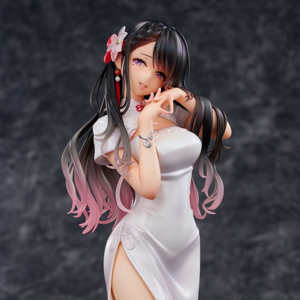 Original Illustration PVC Statue Mai Okuma illustration Healing-type white chinese dress lady 26 cm - Versand: 5-7 Tage nach Bestellung
