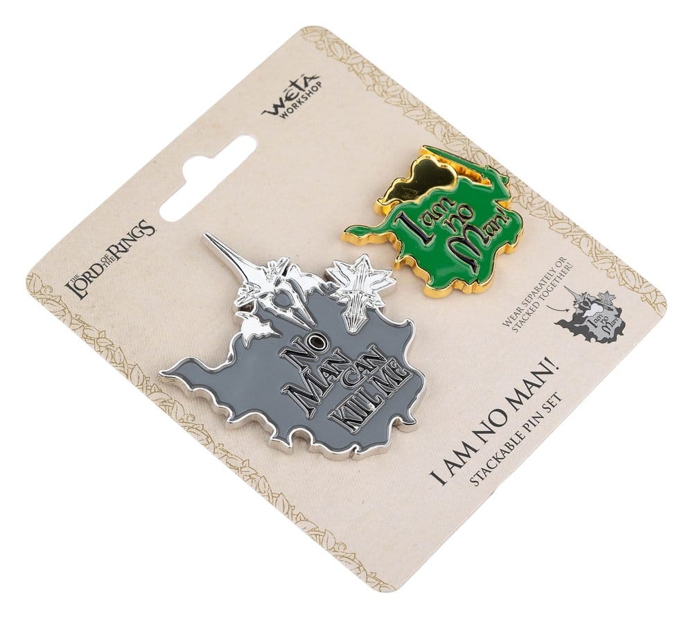 Herr der Ringe Ansteck-Pin Doppelpack No Man can Kill Me & I Am No Man! 7 cm - Versand: 7 Tage nach Bestellung