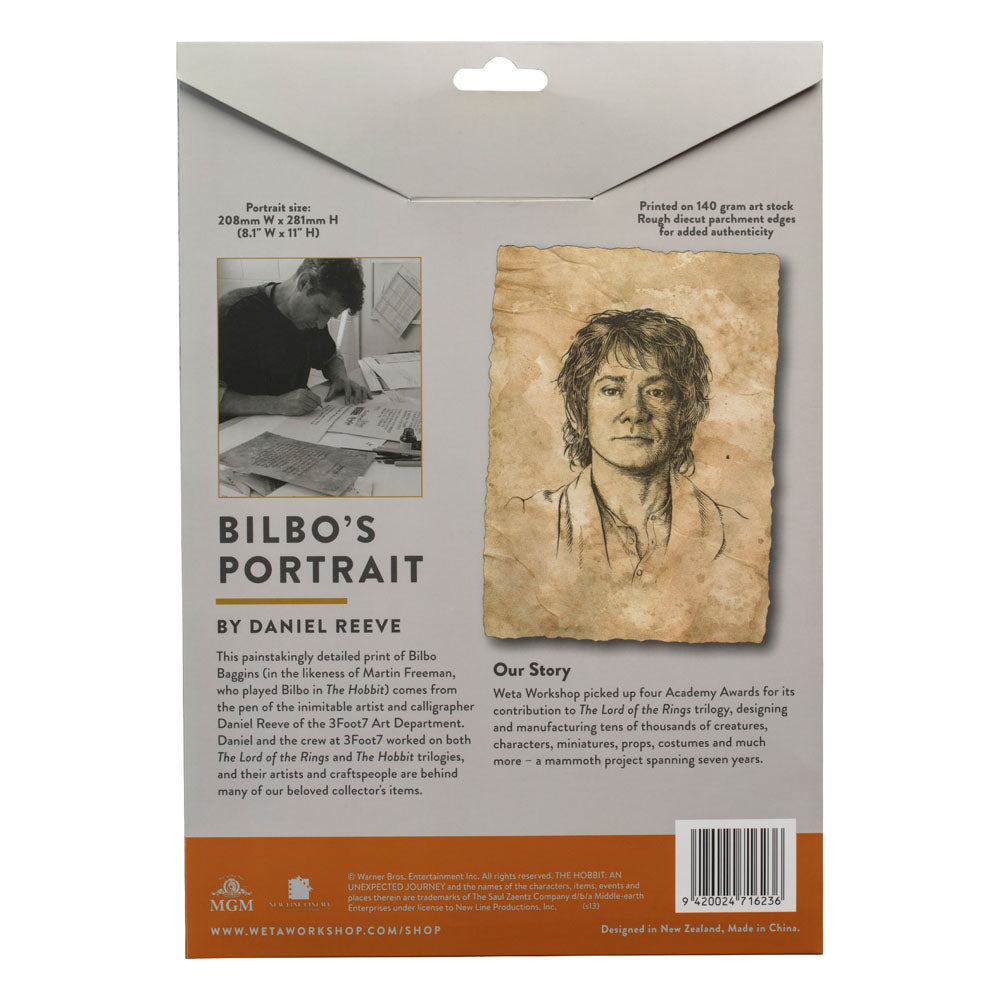 Der Hobbit Kunstdruck Portrait of Bilbo Baggins 21 x 28 cm - Preorder - ETA: 30.09.2025