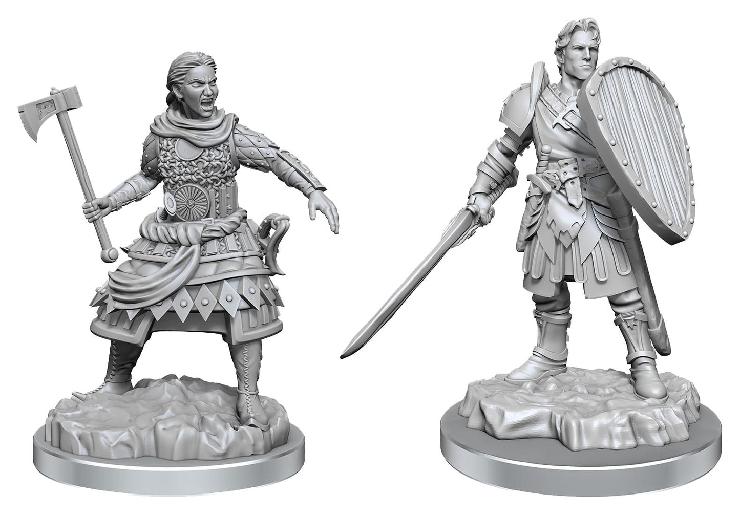 D&D Nolzur's Marvelous Miniatures Miniaturen unbemalt 2er-Pack Human Fighters - Preorder - ETA: 19.10.2025