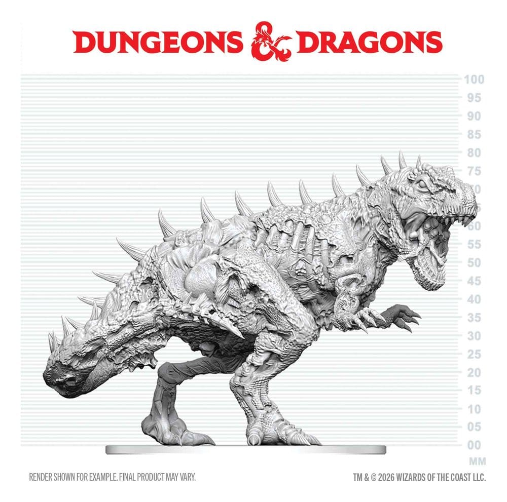 Dungeons & Dragons Nolzur's Marvelous Miniatures Miniatur unbemalt Tyrannosaurus Zombie 20 cm - Preorder - ETA: 25.02.2027