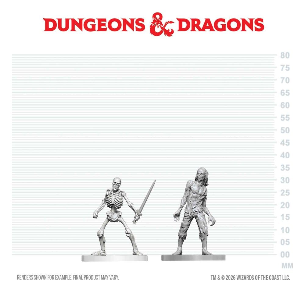 Dungeons & Dragons Nolzur's Marvelous Miniatures Miniatur unbemalt Zombie & Skeleton 14 cm - Preorder - ETA: 25.05.2027