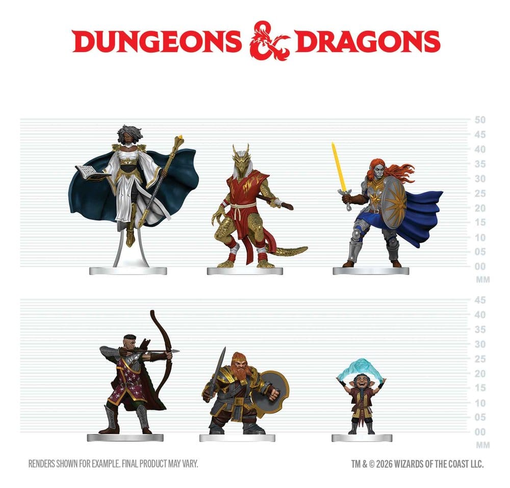 D&D Icons of the Realms Minifiguren Spielerhandbuch - Schwerter & Stäbe Starter-Set 20 cm - Preorder - ETA: 25.10.2026