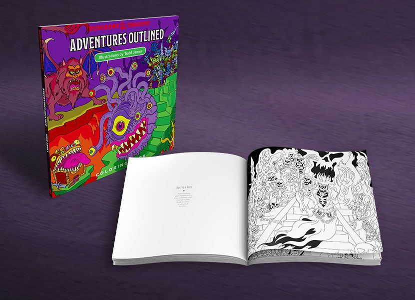 Dungeons & Dragons Adventures Outlined Malbuch - Versand: 5-7 Tage nach Bestellung